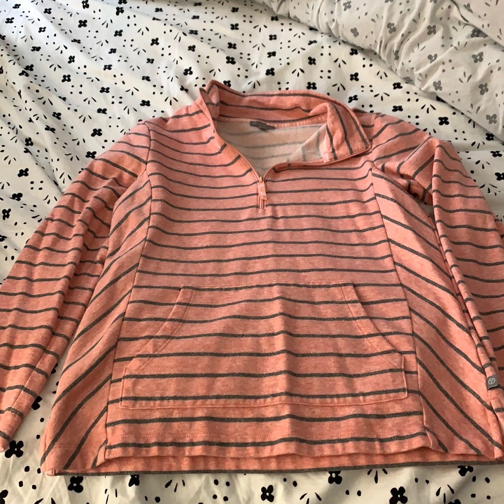 Talbots quarter zip top with center pocket
